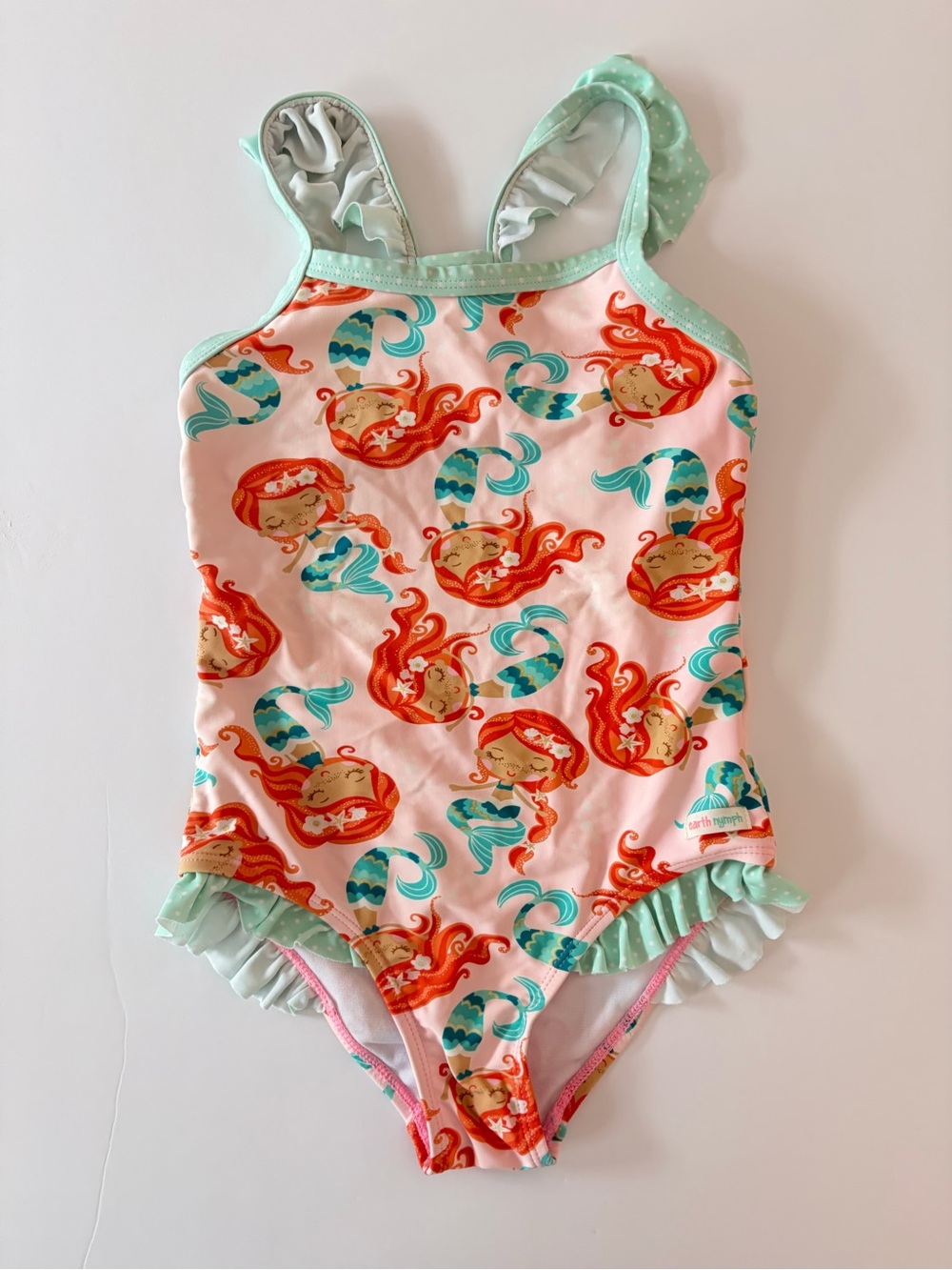 Earth Nymph Girls Under The Sea Mermaid One Piece Swimsuit 6-8Y